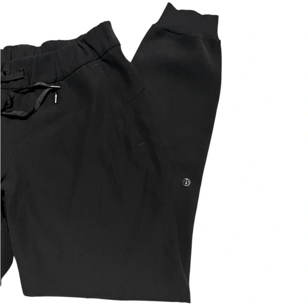Lululemon Black Track Pants with Elastic Waistband and Ankle Cuffs